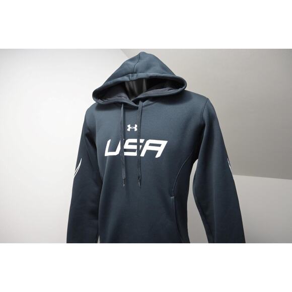 Under Armour Hoodie ColdGear USA America Athletic Jacket Womens Sz Medium - Picture 3 of 10